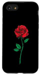 Coque pour iPhone SE (2020) / 7 / 8 Rose rouge simple poche fleur romantique amour poche