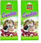 Riga - Crookies à la Pomme - Biscuits Croustillants pour Lapins Nains, Cochons d'Inde et Petits Rongeurs - Riche en Vitamines et Oméga 3-50 g (Lot de 2)