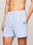 Tommy Hilfiger Pinstripe Swim Shorts, White/Blue