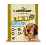 Harringtons Complete Wet Tray Grain Free Hypoallergenic Adult Dog Food Duck & Potato 8x400g - Made with All Natural Ingredients