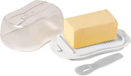 Snips, Beurrier Ferme 0,50 LT, Beurrier Plastique Dôme Transparent + Épandeur de Beurre, Boite Rangement Frigo 18 x 10 x 7 cm, Made in Italy, 0% BPA e phthalate free