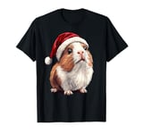 Xmas Guinea Pig Lovers Christmas Pajama Guinea Pig Santa Hat T-Shirt