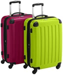 HAUPTSTADTKOFFER - Alex - Lot de 2 valises rigides Brillantes - 65 cm - 74 l - Magenta/Vert Pomme, Magenta Vert Pomme, 65 cm, Ensemble de valises