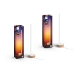 Philips Hue - 2x Gradient Signe Table Lamp Oak - Bundle