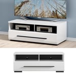 TV Cabinet Small Unit Living Room Entertainment Stand Drawer White Gloss Fever