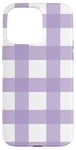 iPhone 15 Pro Max Purple White Checkered Plaid Flannel Gingham Pattern Checker Case