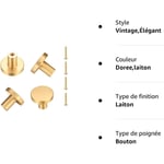 CCYKXA Poignee de Porte Laiton Massif Rond, Poignée de Meuble, Poignée Boutons de Tirage Tiroir Armoire Placards Commode Cuisine, Monotrou Poignée