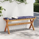 Banc de jardin, banc exterieur, banquette de jardin bleu foncé bois massif d'acacia et tissu CON366829 DS5401 Maison Chic