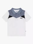 HUGO BOSS Baby Logo Colour Block Polo Shirt, White