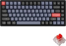 KEYCHRON K2 Pro Wireless Mechanical Keyboard, Wired Bluetooth Keyboard with RGB Backlight, Aluminium Frame, Hot Swappable, Red Switches for Mac Windows