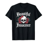 Beautiful Innocence Cute Skull and Roses Dark Edgy Sarcastic T-Shirt