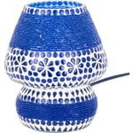 Signes Grimalt - Lampe de table décorative en mosaïque bleue de style indien