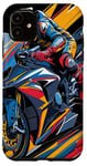 Coque pour iPhone 11 Moto Rider Vintage Moto Grand Prix Light Knight