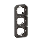 Support plaque encastré 3 postes montage horizontal-vertical Plexo anthracite (069608L)