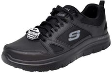 Skechers Men's Black Flex Advantage Slip Resistant Mcallen Slip On - 9 3E - Extra Wide