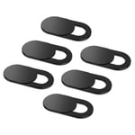 6- Pack Webbkameraskydd Anti-spion Dator Kamera Skydd Slider Svart