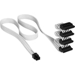 Corsair Câble d'alimentation SATA de type 5 (4 connecteurs) à gaine individuelle - Blanc