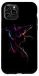 Coque pour iPhone 11 Pro Silhouette de femme vibrante Art vague lumineuse