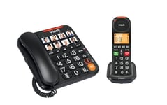 VTech CL6550 téléphone Filaire + téléphone DECT sans Fil,à Grosses Touches,bloqueur d'appels,combiné et Base avec Haut-Parleur,Gros Boutons et Grand écran,Touches de Composition avec Photo