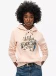 Superdry New York Vintage Organic Cotton Rich Hoodie, Pink Clay