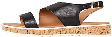 find. Assymetric Cork Sole Leather Sandales Plateforme, Noir Black), 38 EU