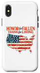 Coque pour iPhone X/XS Honor the Fallen, Thank the Living Patriotic Appreciation