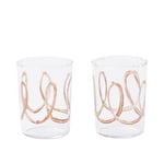 Niko June - Soft Serve Drinking Glass 2Pcs Brown Swirl - Juomalasit - Niko Juno - Ruskea