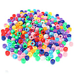 1200 Pcs Pony Beads Bulk, Multicolored Plastic Bracelet Beads Round Rainbow Beads for Crafting Jewelry Making