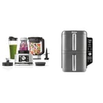 Ninja Foodi Power Nutri Blender 3-en-1, mélange les bols de smoothie et les boissons glacées, 1200W, CB350EU + Ninja Double Stack XL Friteuse sans huile, friteuse verticale à 2 tiroirs, SL400EU