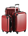 HAUPTSTADTKOFFER - Alex – Set de 3 pièces (55 cm, 65 cm, 75 cm), Valises rigide, Trolleys, 4 rudeas, Poignée télescopique|Roulettes|Extensible, Rouge