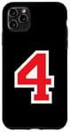 iPhone 11 Pro Max Jersey Number Uniform #4 Red, Four 4th Case