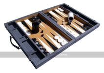 Crisloid Brooklyn Slate 21-inch Tournament Attaché Backgammon Set (UK)