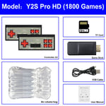 Console De Jeu Vidéo Tv Portable Sans Fil Usb Intégrée 1800 Retro Classic 8 Bit Game Mini Dual Gamepad Sortie Av Hdmi, Y2s Pro Hd