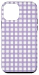 iPhone 12 mini Purple White Checkered Plaid Flannel Gingham Pattern Checker Case