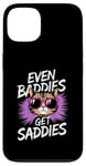 Coque pour iPhone 13 Even Baddies Get Saddies Cat Confident Girl Trendy Citation