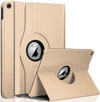 GADGET ARMOUR iPad 9th Generation Case 10.2 Inch 2021, 8th Generation 2020, 7th Generation 2019, Rotating Smart Cover with Auto Wake and Sleep,Gold