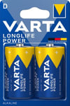 Pile alcaline D (LR20) Varta Long-life Power D, lot de 2