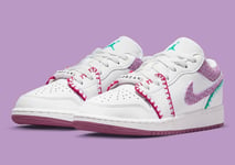 NIKE AIR JORDAN 1 LOW SE (GS) KNIT SIZE UK 6 EUR 39 (DM9037 100)