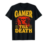 Funny Gamer till death Skeleton Hand Anatomy Humor T-Shirt