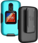 Grid Case Hard Cover and Belt Clip Holster for Alcatel TCL Flip 2 Phone (T408DL)