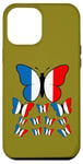 Coque pour iPhone 12 Pro Max French Pride Papillon Magnifique avec Drapeau de la France