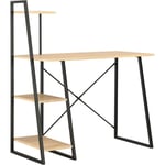 Maison Chic - Bureau avec étagère Bureau informatique Etagère de rangement Noir et chêne 102x50x117 cm BZRNR384588 MaisonChic