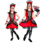 W WIDMANN MILANO Party Fashion - Costume enfant Dia de los Muertos, robe, Day of the Dead, Jour des Morts au Mexique, squelette