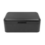 Large Bread Bin 15L Metal Black Loaf Bread Baked Storage Container Hinged Lid