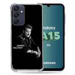 Cokitec Coque Renforcée pour Samsung Galaxy A15 4G / 5G Musique Johnny Hallyday Noir