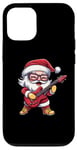 Coque pour iPhone 12/12 Pro Guitare Père Noël à bascule Cool Christmas Rock & Roll Musique