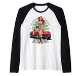 Racing Hearts, One Lap At A Time Pinup Raglan Baseball Tee