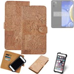 FOR HTC Wildfire E Plus SMARTPHONE CASE COVER WALLETCASE CORK