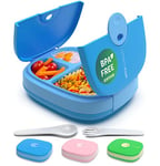 Umami Boîte à lunch pour enfants avec couverts,étanche,durable,style Bento,3 grands compartiments,portions idéales pour les enfants de 3 à 9 ans,sans BPA,va au micro-ondes et au lave-vaisselle