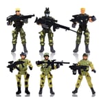 ZQEU Soldier Action Figure Toy Army Men with Weapon Accessories/ SWAT Team Figure Military Playset for Boys Girls Children Kids 3 - 12 Years Old, Great as Christmas, Birthday, Set of 6